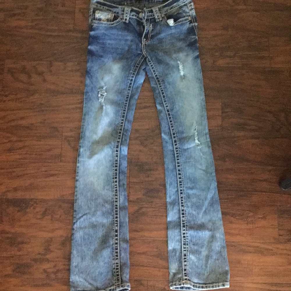 Boot cut rip jeans